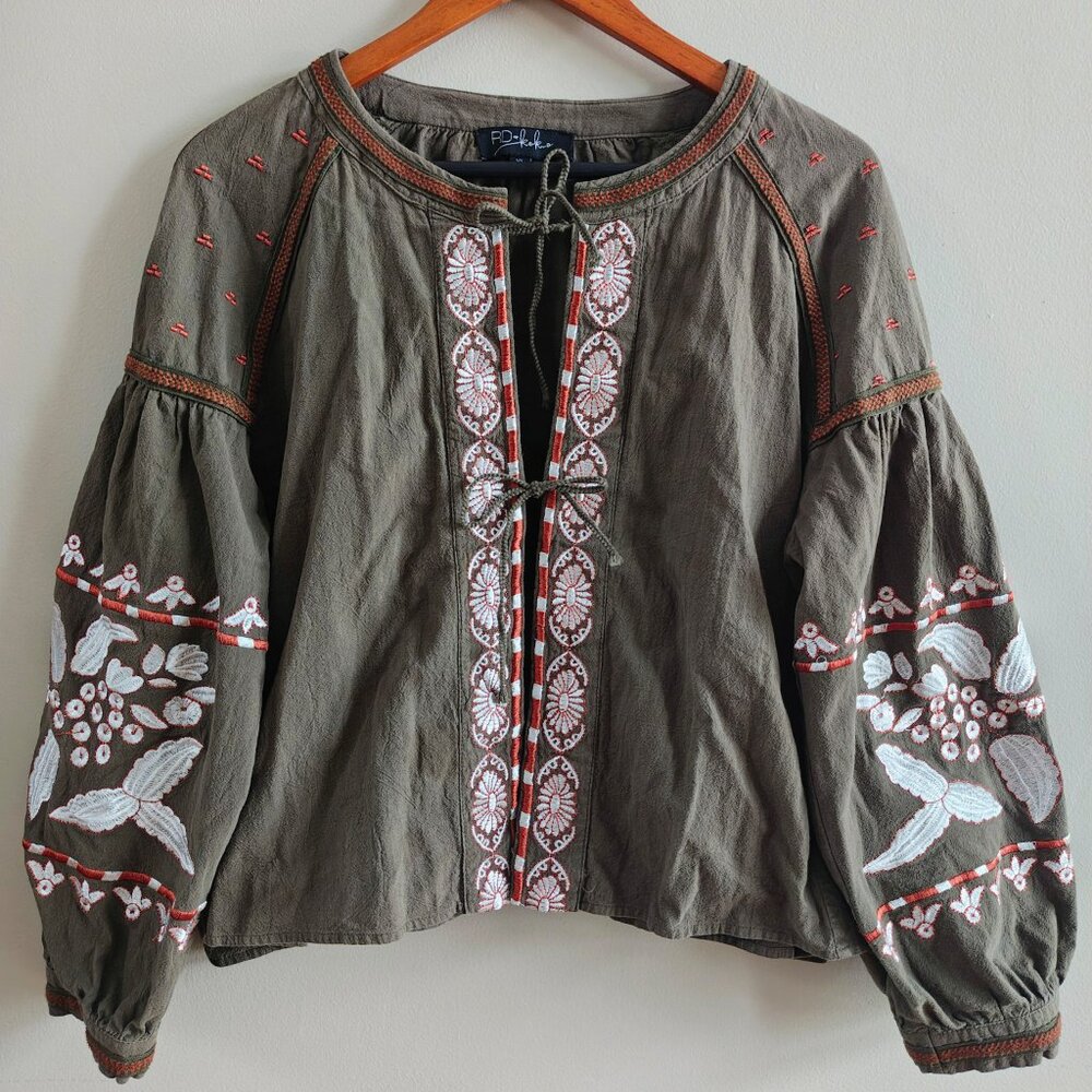 RD + KOKIO For Anthropologie Embroidered Top/Jacket - Picture 10 of 12